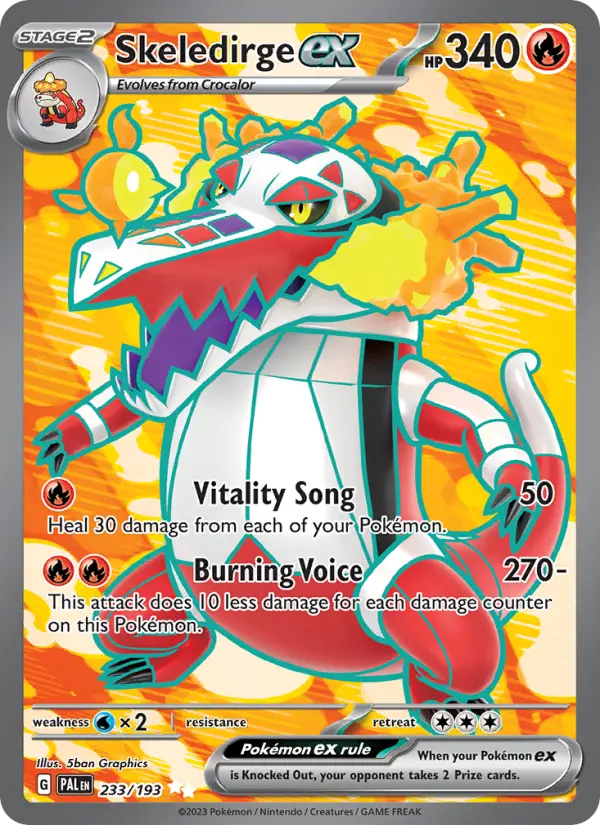 Skeledirge ex 233 card from Paldea Evolved