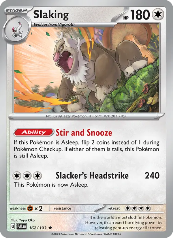 Slaking 162 — Paldea Evolved 162, Holofoil finish