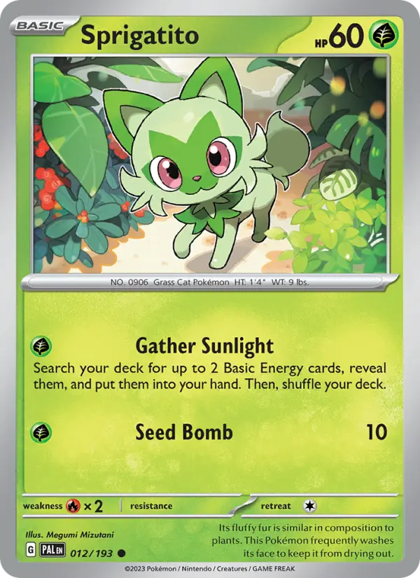 Sprigatito 12 card from Paldea Evolved