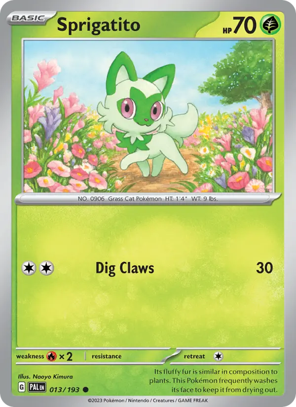 Sprigatito 13 card from Paldea Evolved
