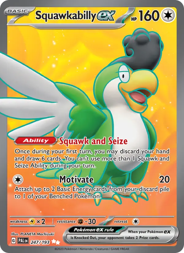 Squawkabilly ex 247 card from Paldea Evolved