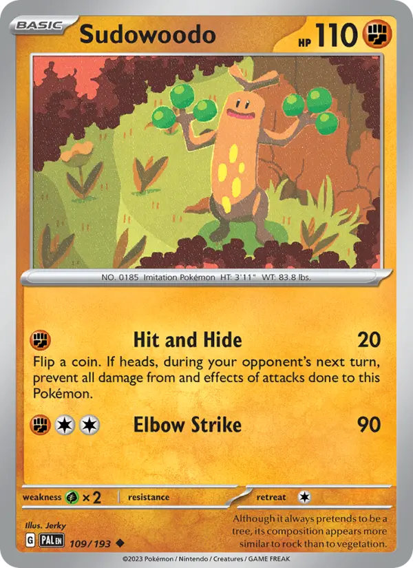 Sudowoodo 109 — Paldea Evolved 109, Normal finish