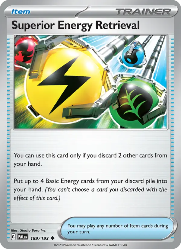 Superior Energy Retrieval 189 — Paldea Evolved 189, Normal finish