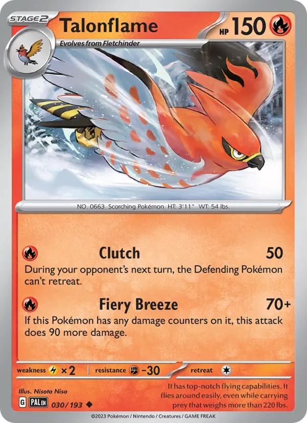Talonflame 30 — Paldea Evolved 30, Normal finish