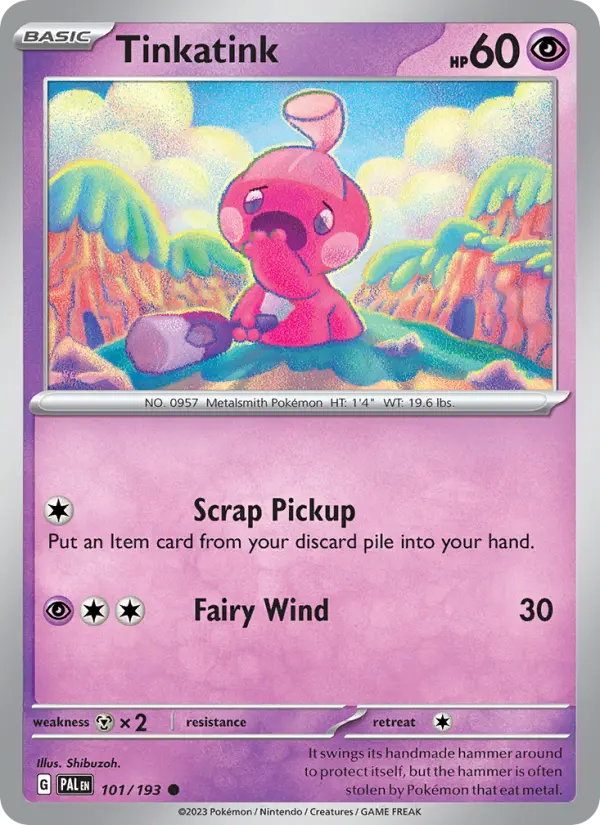Tinkatink 101 card from Paldea Evolved