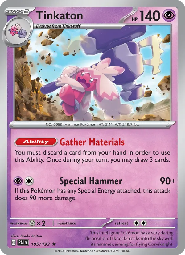 Tinkaton 105 — Paldea Evolved 105, Holofoil finish