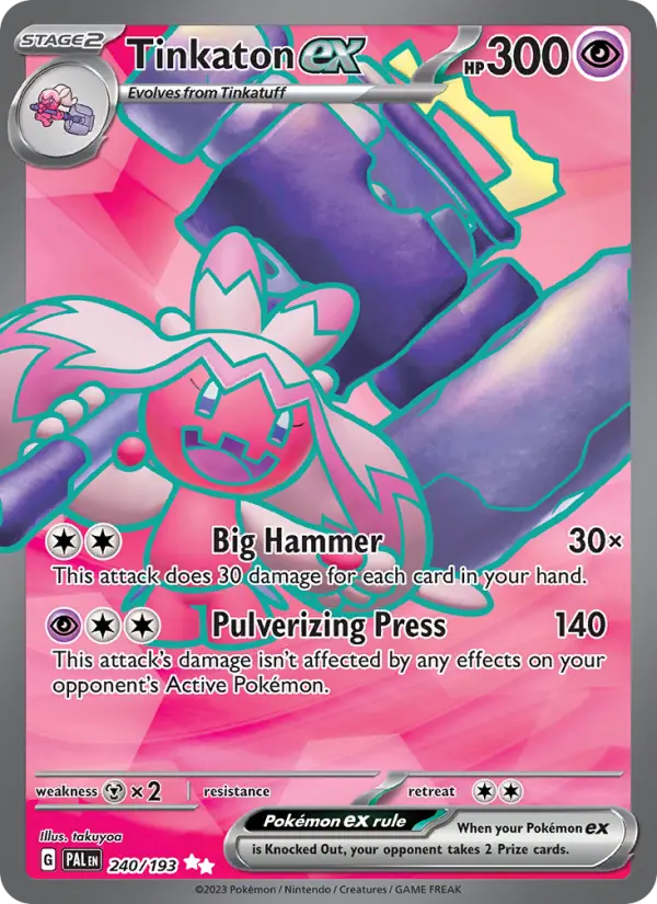 Tinkaton ex 240 card from Paldea Evolved