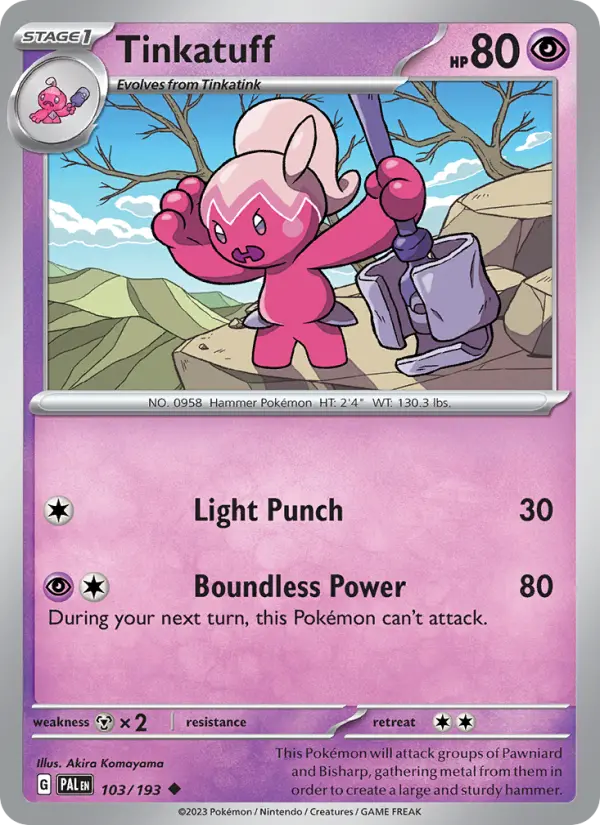 Tinkatuff 103 — Paldea Evolved 103, Normal finish