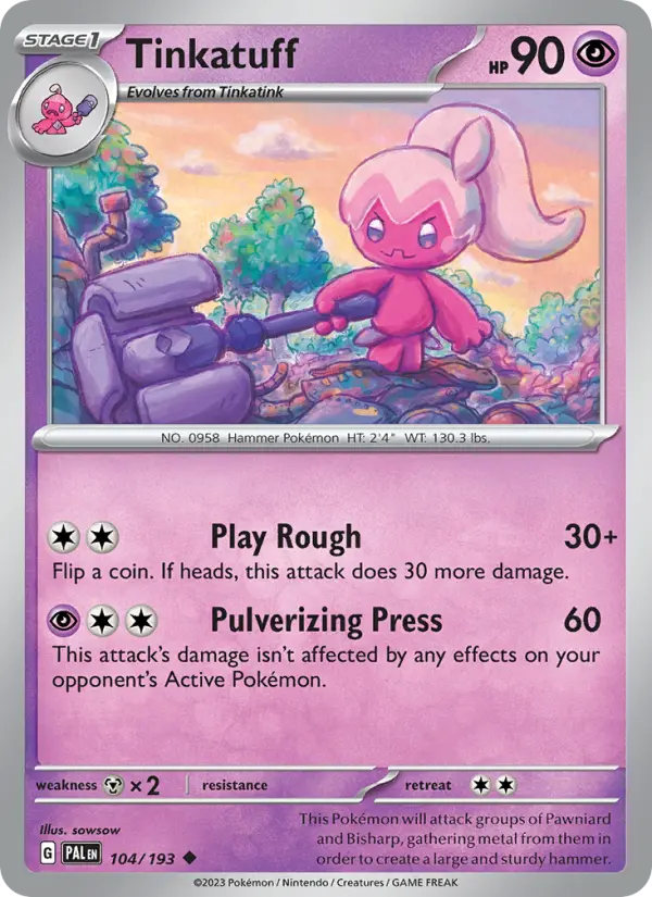Tinkatuff 104 — Paldea Evolved 104, Normal finish