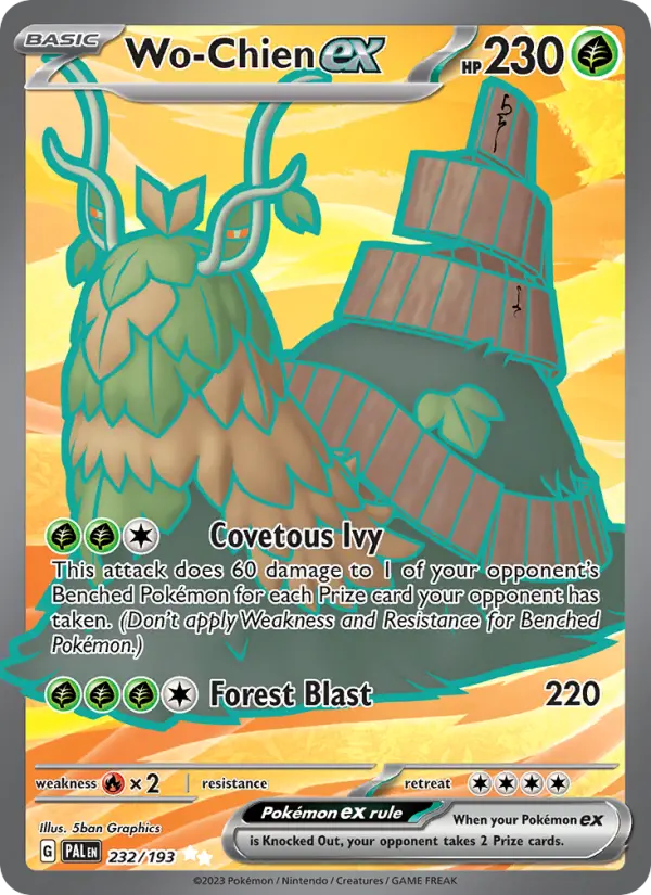 Wo-Chien ex 232 card from Paldea Evolved