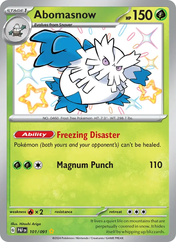 Abomasnow 101 card from Paldean Fates