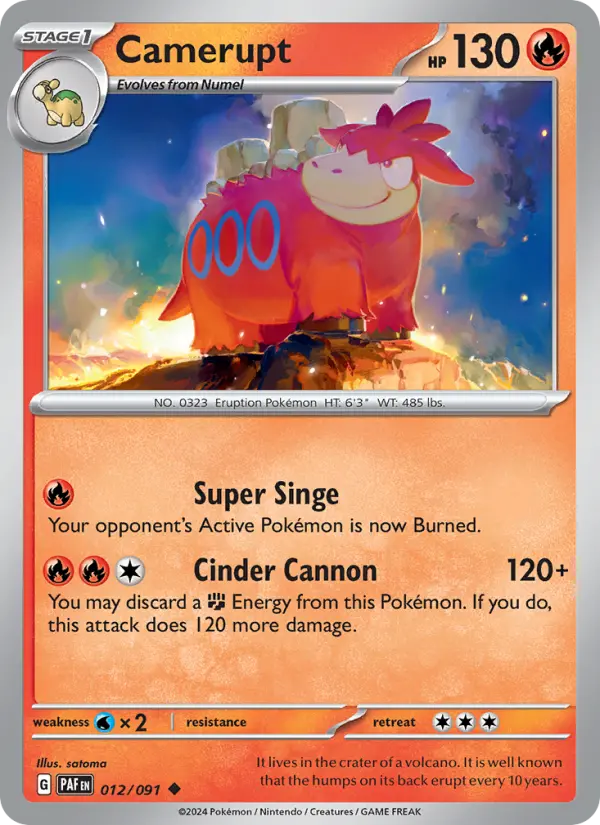 Camerupt 12 — Paldean Fates 12, Normal finish