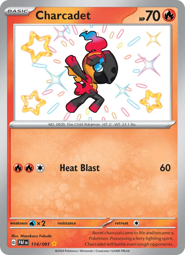 Charcadet 114 card from Paldean Fates