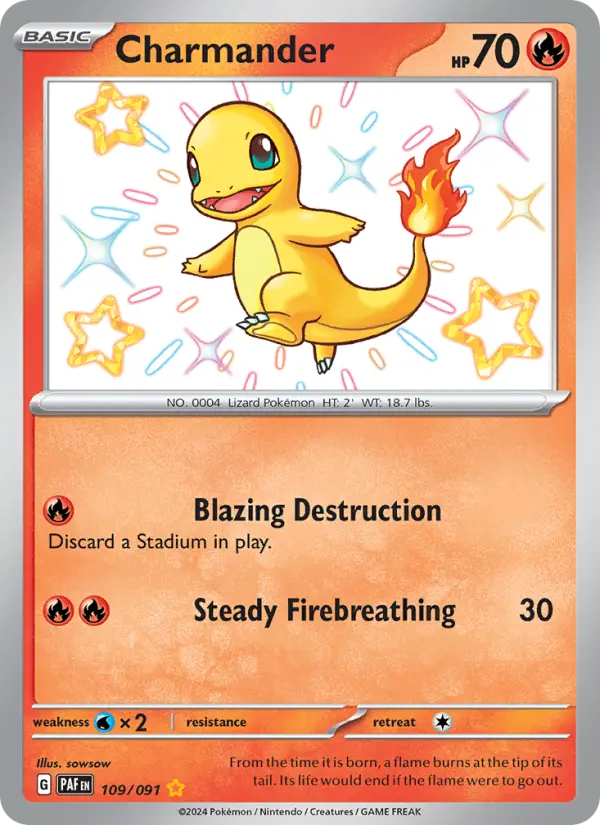 Charmander 109 card from Paldean Fates