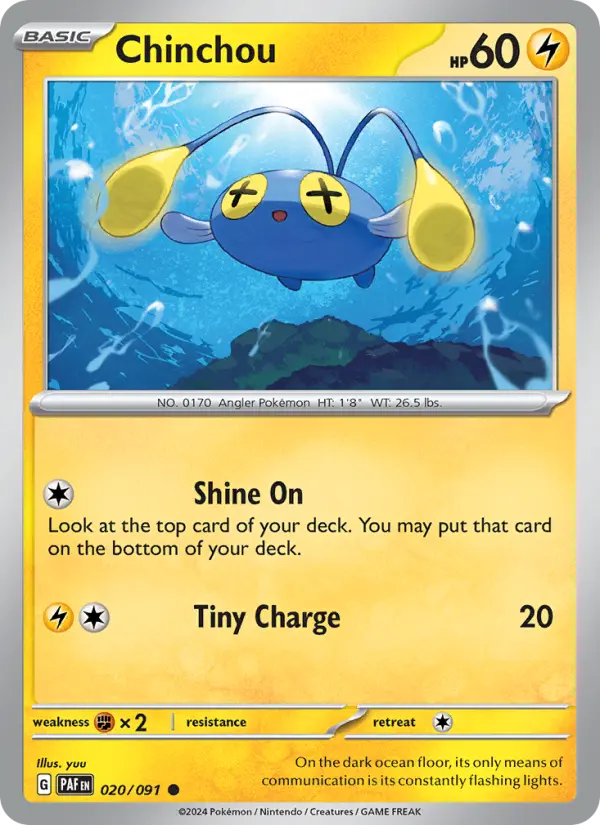 Chinchou 20 — Paldean Fates 20, Normal finish