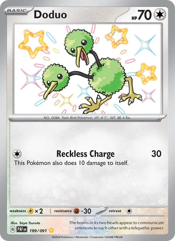 Doduo 199 — Paldean Fates 199, Holofoil finish