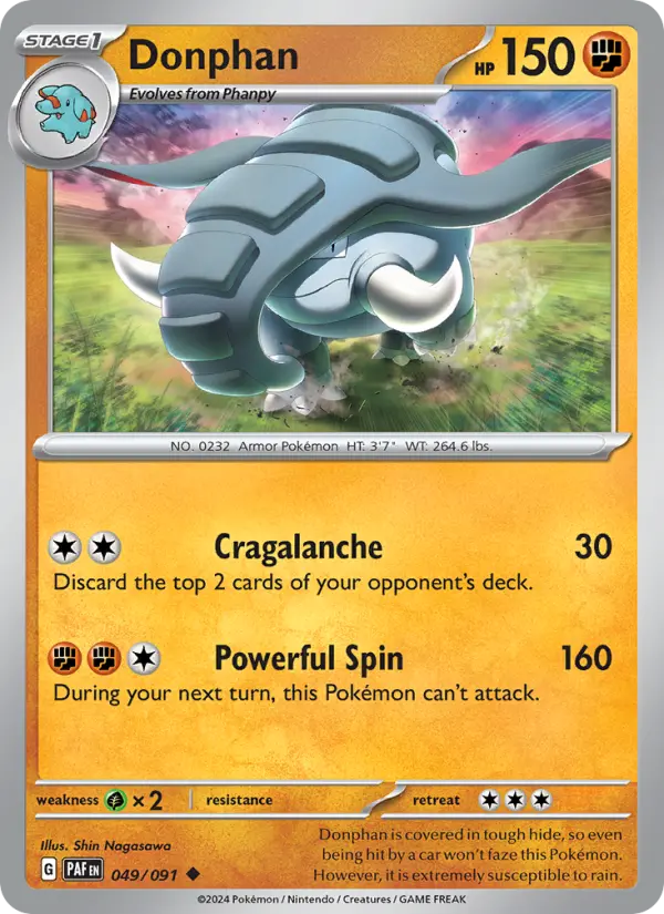 Donphan 49 card from Paldean Fates