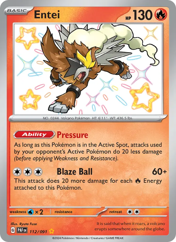 Entei 112 — Paldean Fates 112, Holofoil finish