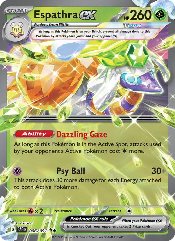 Espathra ex 6 — Paldean Fates 6, Holofoil finish