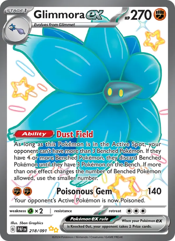 Glimmora ex 218 card from Paldean Fates