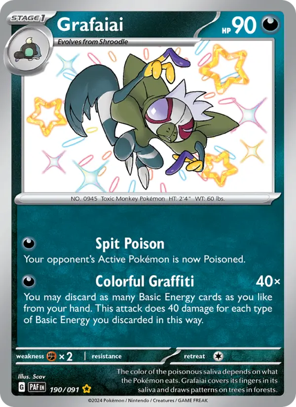 Grafaiai 190 — Paldean Fates 190, Holofoil finish