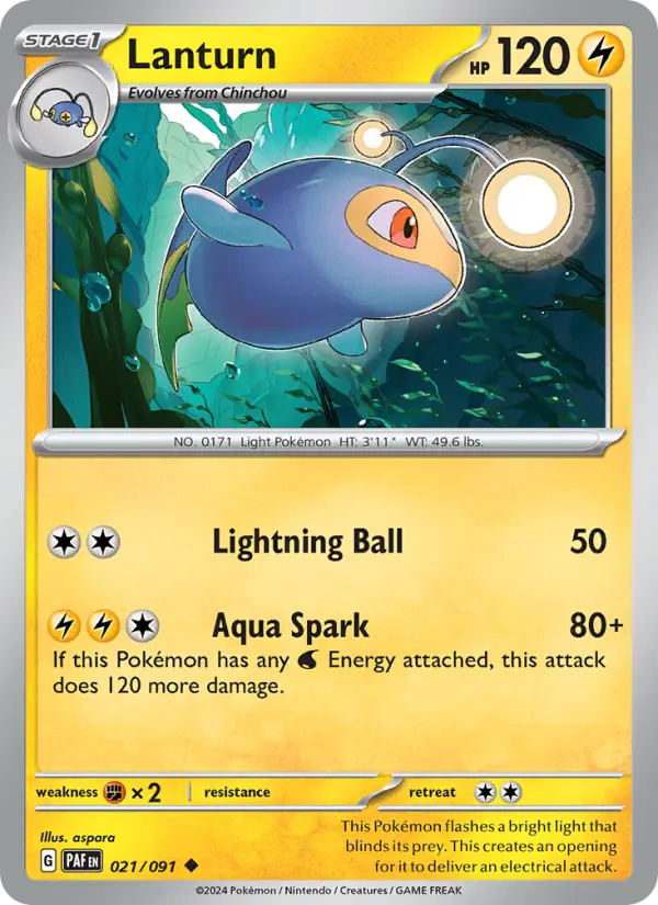 Lanturn 21 card from Paldean Fates
