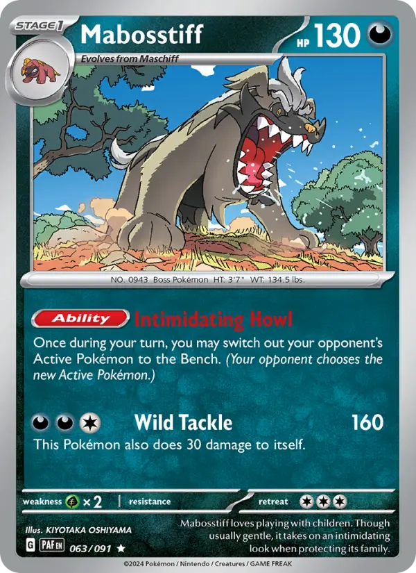 Mabosstiff 63 card from Paldean Fates