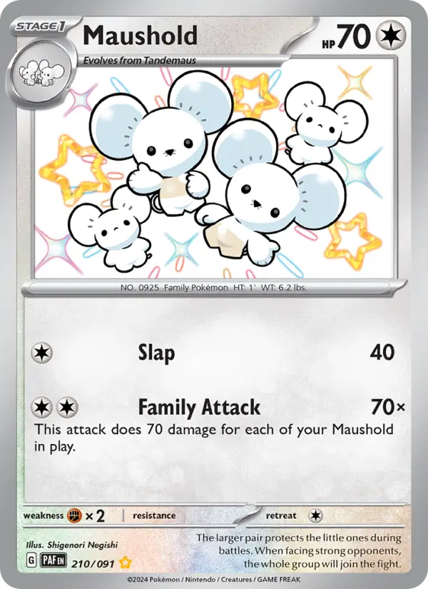 Maushold 210 — Paldean Fates 210, Holofoil finish