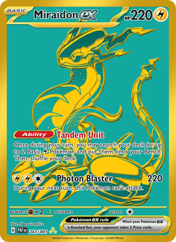 Miraidon ex 243 — Paldean Fates 243, Holofoil finish