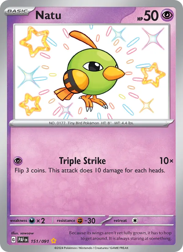 Natu 151 card from Paldean Fates