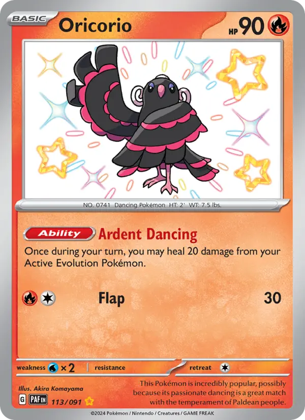 Oricorio 113 — Paldean Fates 113, Holofoil finish