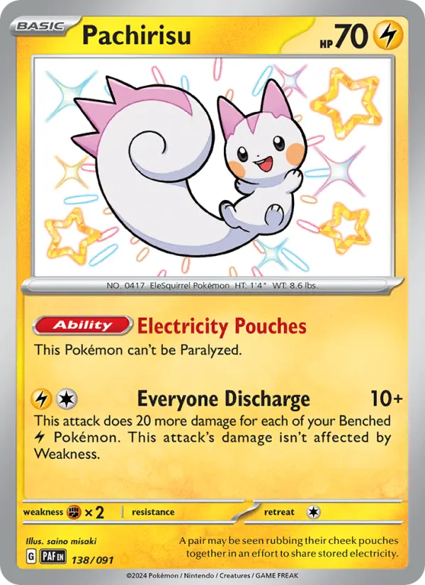 Pachirisu 138 — Paldean Fates 138, Holofoil finish