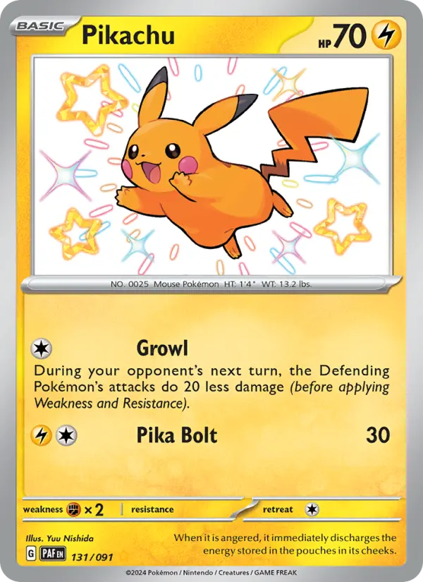 Pikachu 131 card from Paldean Fates