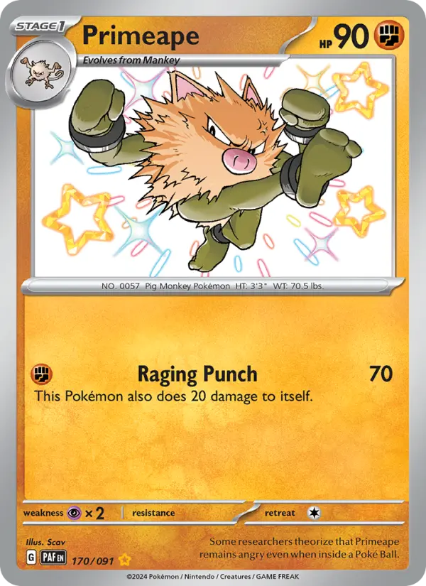 Primeape 170 — Paldean Fates 170, Holofoil finish
