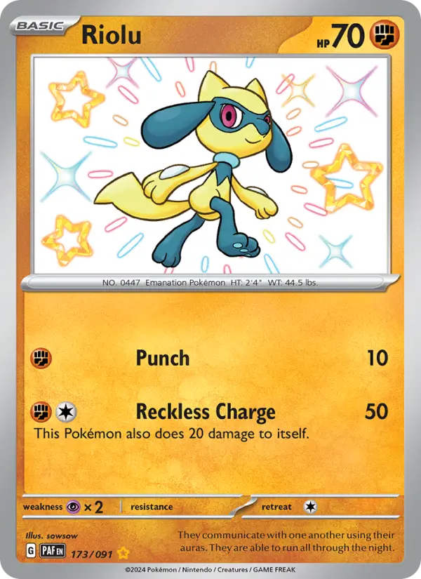 Riolu 173 card from Paldean Fates