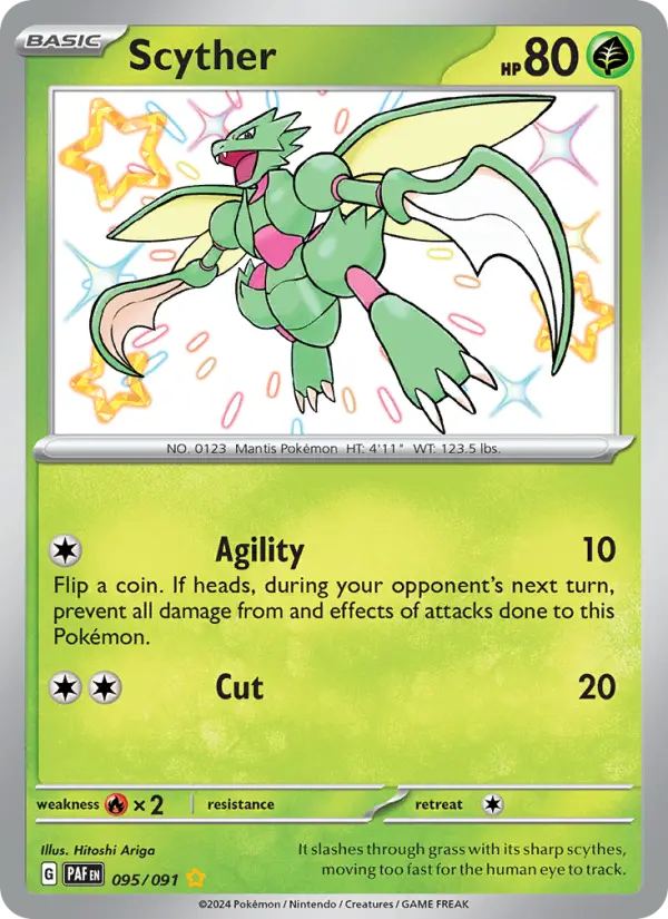 Scyther 95 — Paldean Fates 95, Holofoil finish