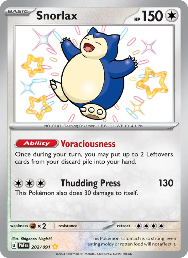 Snorlax 202 — Paldean Fates 202, Holofoil finish