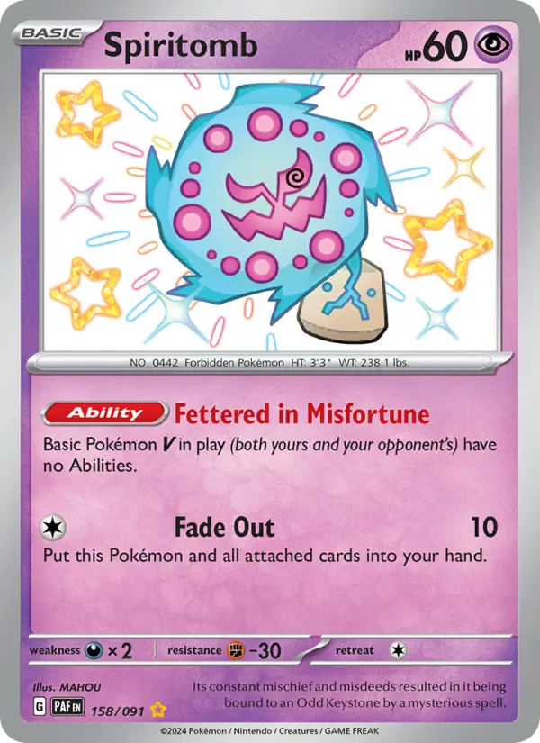 Spiritomb 158 — Paldean Fates 158, Holofoil finish