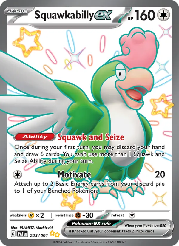 Squawkabilly ex 223 card from Paldean Fates