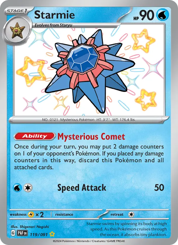 Starmie 119 — Paldean Fates 119, Holofoil finish