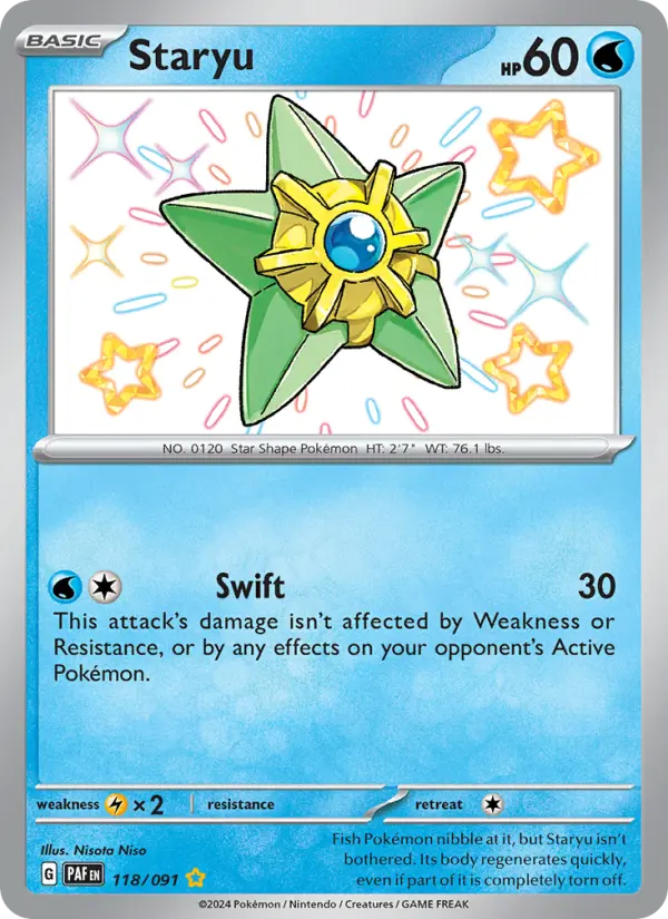 Staryu 118 — Paldean Fates 118, Holofoil finish