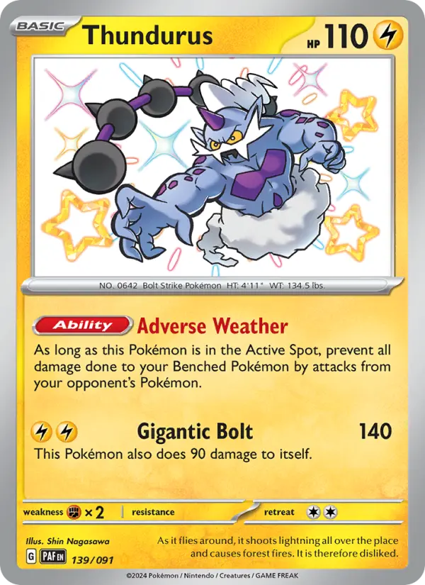 Thundurus 139 — Paldean Fates 139, Holofoil finish