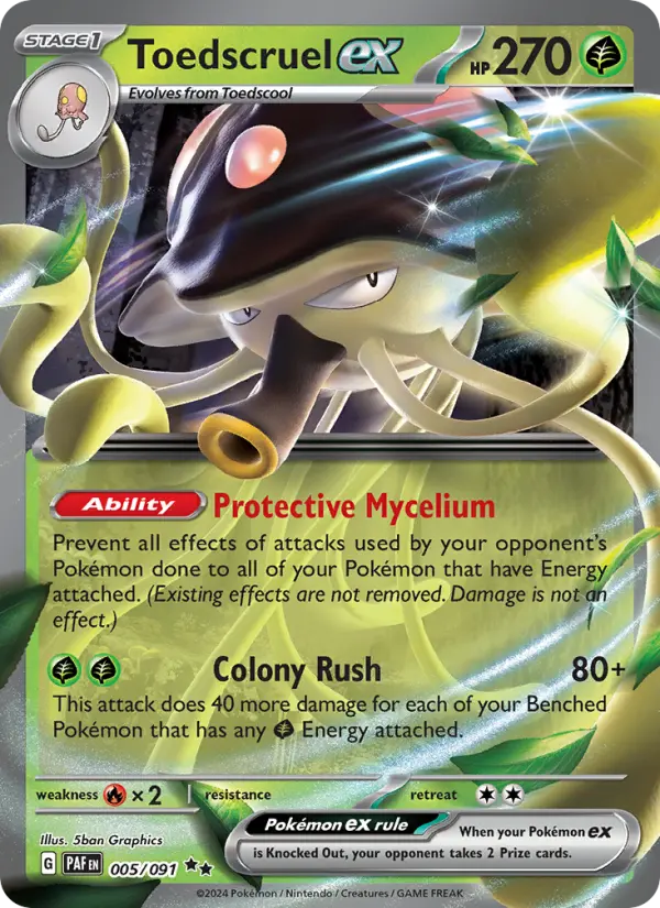 Toedscruel ex 5 card from Paldean Fates