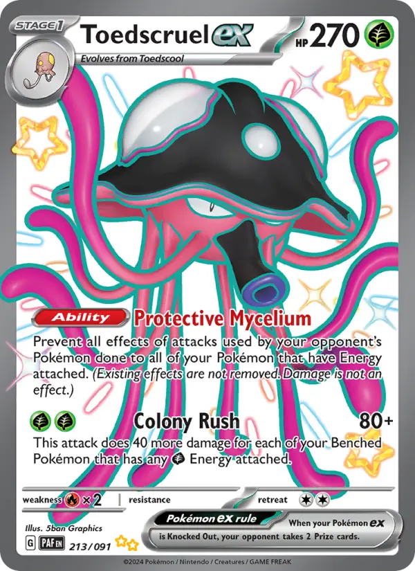 Toedscruel ex 213 — Paldean Fates 213, Holofoil finish