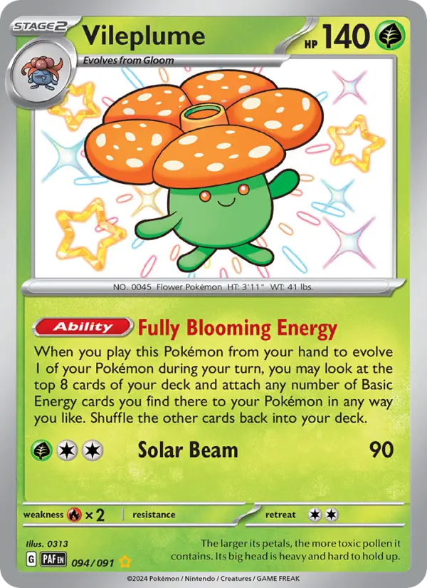 Vileplume 94 — Paldean Fates 94, Holofoil finish