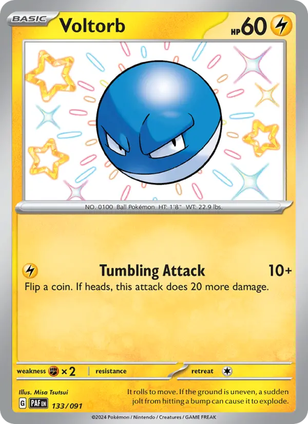 Voltorb 133 — Paldean Fates 133, Holofoil finish