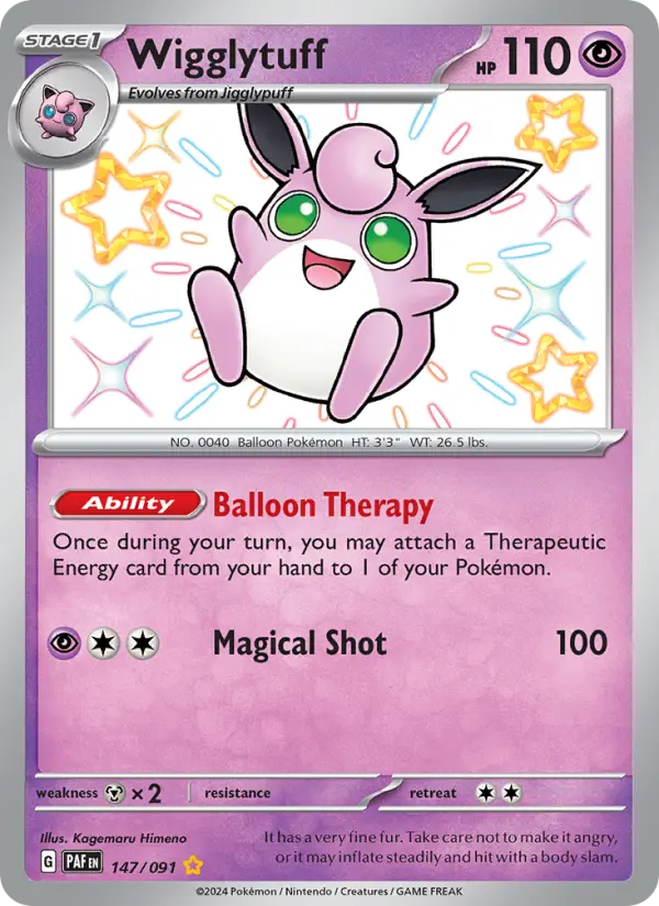 Wigglytuff 147 — Paldean Fates 147, Holofoil finish