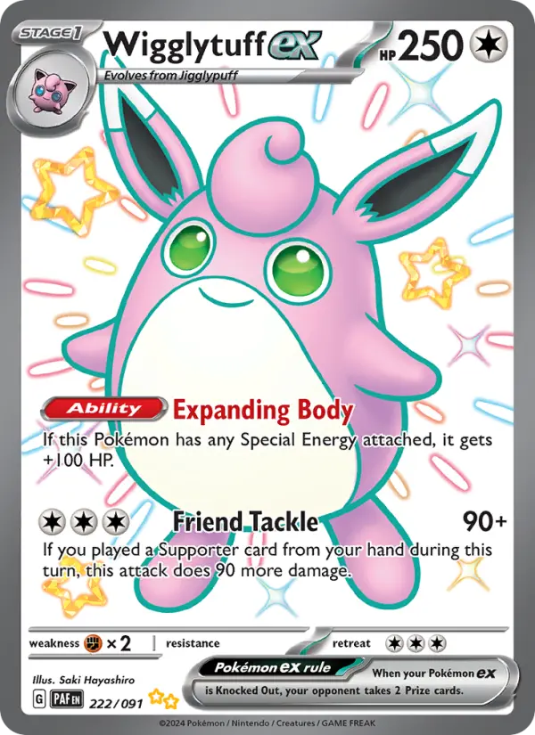Wigglytuff ex 222 — Paldean Fates 222, Holofoil finish