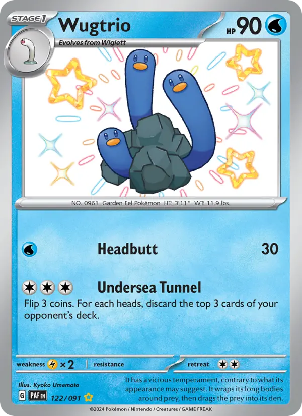 Wugtrio 122 card from Paldean Fates