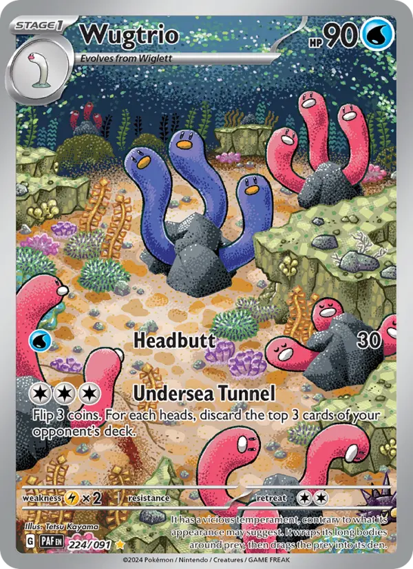 Wugtrio 224 card from Paldean Fates